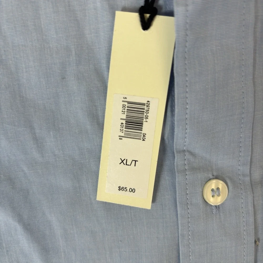 NWT Banana Republic Button Up Short Sleeve Shirt Mens XLT Blue Beach Resort